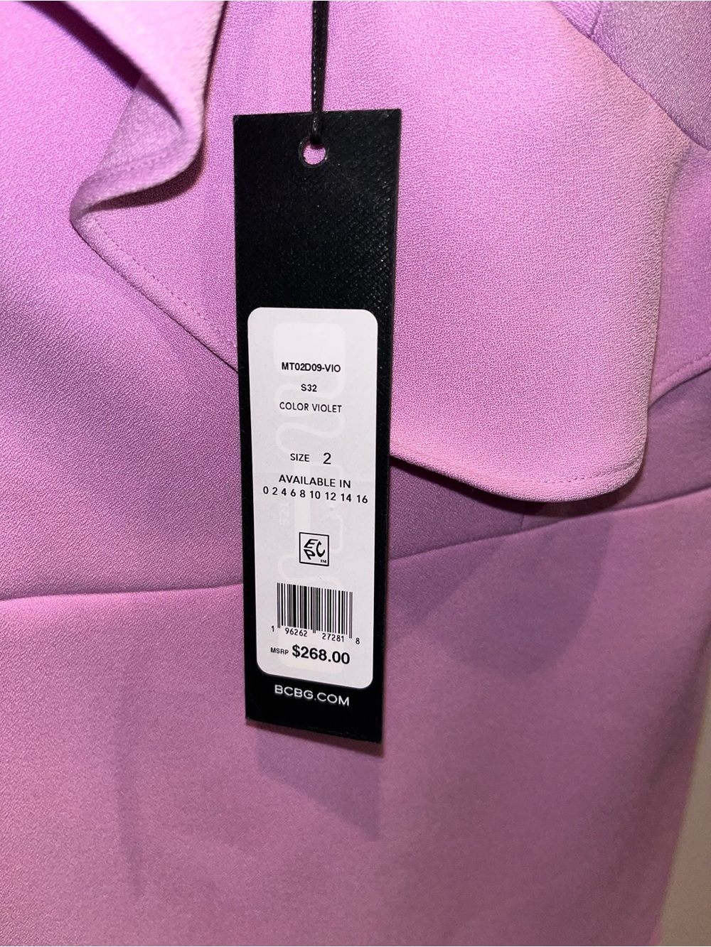 BCBGMaxAzria Lilac Ruffle Strap Mini Dress - Picture 8 of 13
